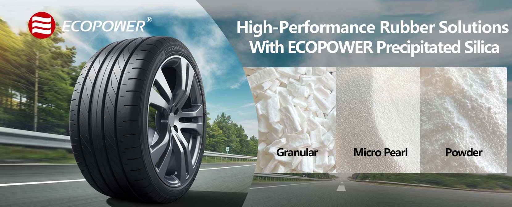 ECOPOWER沈降シリカを使用した高性能ゴムソリューション